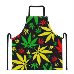 Hemp Leaves Reggae Pattern Print Apron