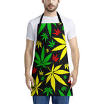 Hemp Leaves Reggae Pattern Print Apron