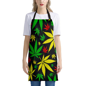 Hemp Leaves Reggae Pattern Print Apron