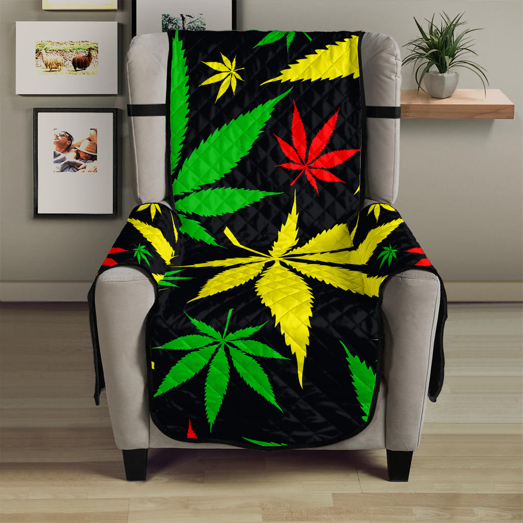 Hemp Leaves Reggae Pattern Print Armchair Protector