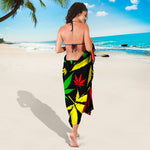 Hemp Leaves Reggae Pattern Print Beach Sarong Wrap
