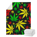 Hemp Leaves Reggae Pattern Print Blanket