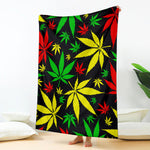 Hemp Leaves Reggae Pattern Print Blanket