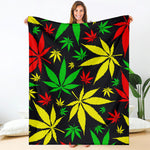 Hemp Leaves Reggae Pattern Print Blanket