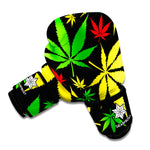 Hemp Leaves Reggae Pattern Print Boxing Gloves
