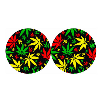 Hemp Leaves Reggae Pattern Print Car Coasters