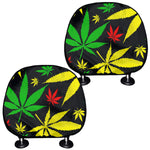 Hemp Leaves Reggae Pattern Print Car Headrest Covers