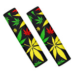 Hemp Leaves Reggae Pattern Print Car Seat Belt Covers