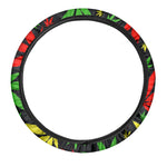 Hemp Leaves Reggae Pattern Print Car Steering Wheel Cover