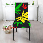 Hemp Leaves Reggae Pattern Print Dining Chair Slipcover