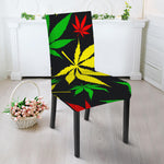 Hemp Leaves Reggae Pattern Print Dining Chair Slipcover