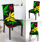 Hemp Leaves Reggae Pattern Print Dining Chair Slipcover
