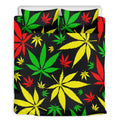 Hemp Leaves Reggae Pattern Print Duvet Cover Bedding Set