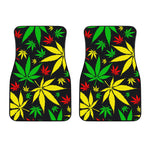 Hemp Leaves Reggae Pattern Print Front Car Floor Mats