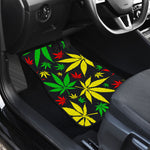 Hemp Leaves Reggae Pattern Print Front Car Floor Mats