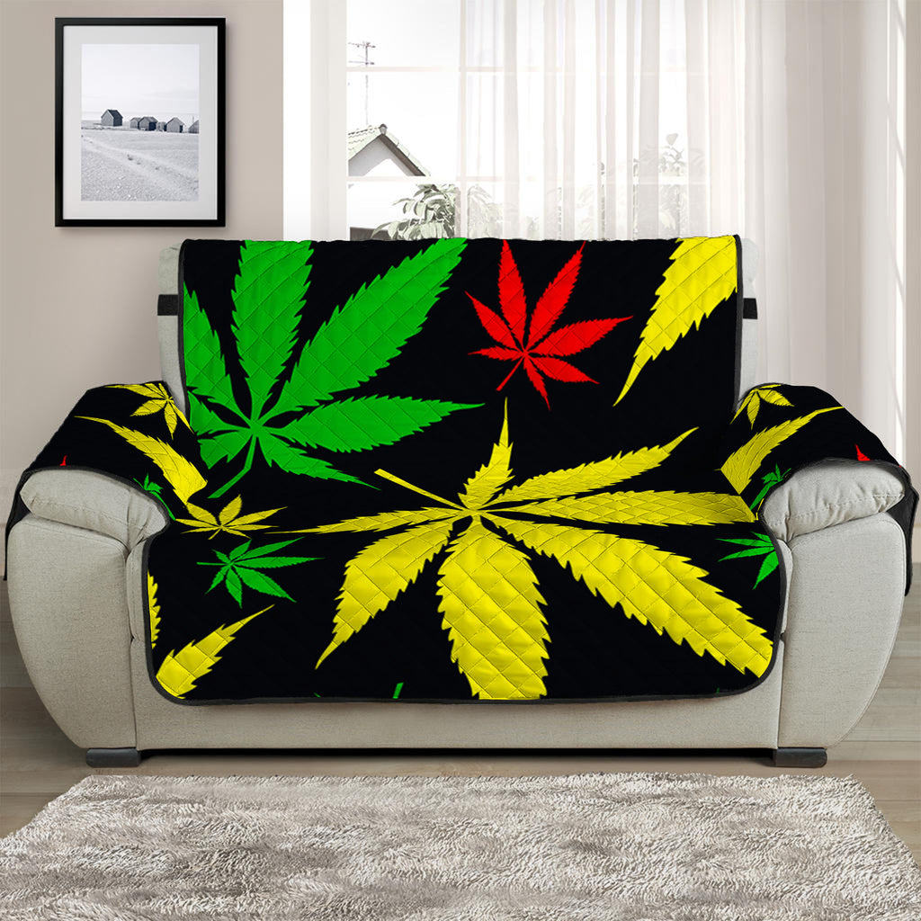 Hemp Leaves Reggae Pattern Print Half Sofa Protector