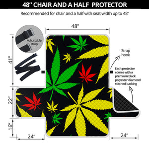 Hemp Leaves Reggae Pattern Print Half Sofa Protector