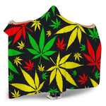 Hemp Leaves Reggae Pattern Print Hooded Blanket