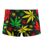 Hemp Leaves Reggae Pattern Print Men's Boxer Briefs