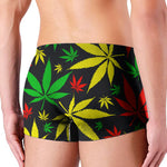 Hemp Leaves Reggae Pattern Print Men's Boxer Briefs