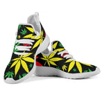 Hemp Leaves Reggae Pattern Print Mesh Knit Shoes GearFrost