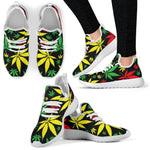 Hemp Leaves Reggae Pattern Print Mesh Knit Shoes GearFrost