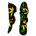 Hemp Leaves Reggae Pattern Print Muay Thai Shin Guard