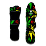 Hemp Leaves Reggae Pattern Print Muay Thai Shin Guard