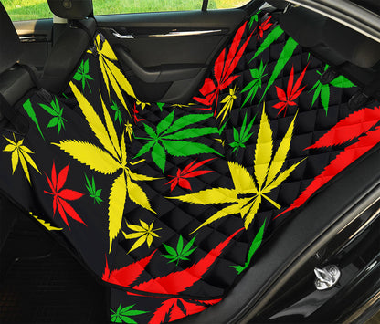 Hemp Leaves Reggae Pattern Print Pet Car Back Seat Cover