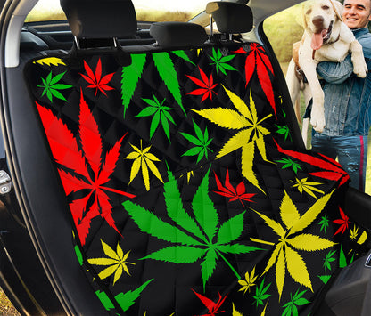 Hemp Leaves Reggae Pattern Print Pet Car Back Seat Cover