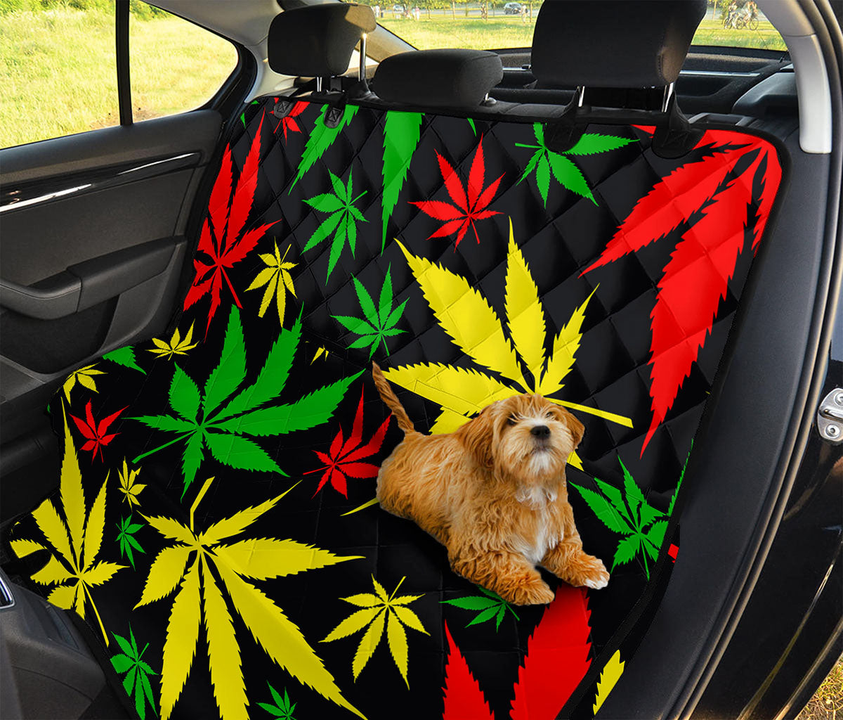Hemp Leaves Reggae Pattern Print Pet Car Back Seat Cover