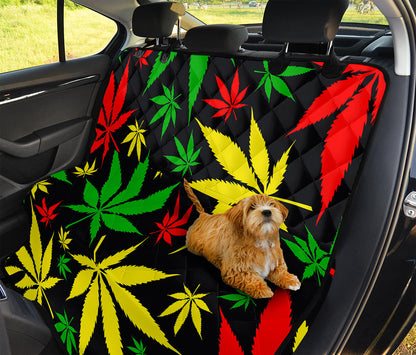 Hemp Leaves Reggae Pattern Print Pet Car Back Seat Cover