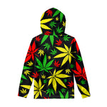 Hemp Leaves Reggae Pattern Print Pullover Hoodie