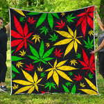 Hemp Leaves Reggae Pattern Print Quilt