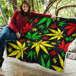 Hemp Leaves Reggae Pattern Print Quilt