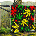 Hemp Leaves Reggae Pattern Print Quilt