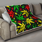 Hemp Leaves Reggae Pattern Print Quilt