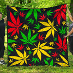Hemp Leaves Reggae Pattern Print Quilt