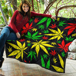 Hemp Leaves Reggae Pattern Print Quilt