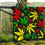 Hemp Leaves Reggae Pattern Print Quilt