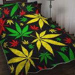 Hemp Leaves Reggae Pattern Print Quilt Bed Set