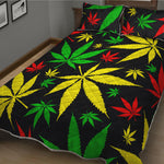 Hemp Leaves Reggae Pattern Print Quilt Bed Set