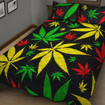 Hemp Leaves Reggae Pattern Print Quilt Bed Set