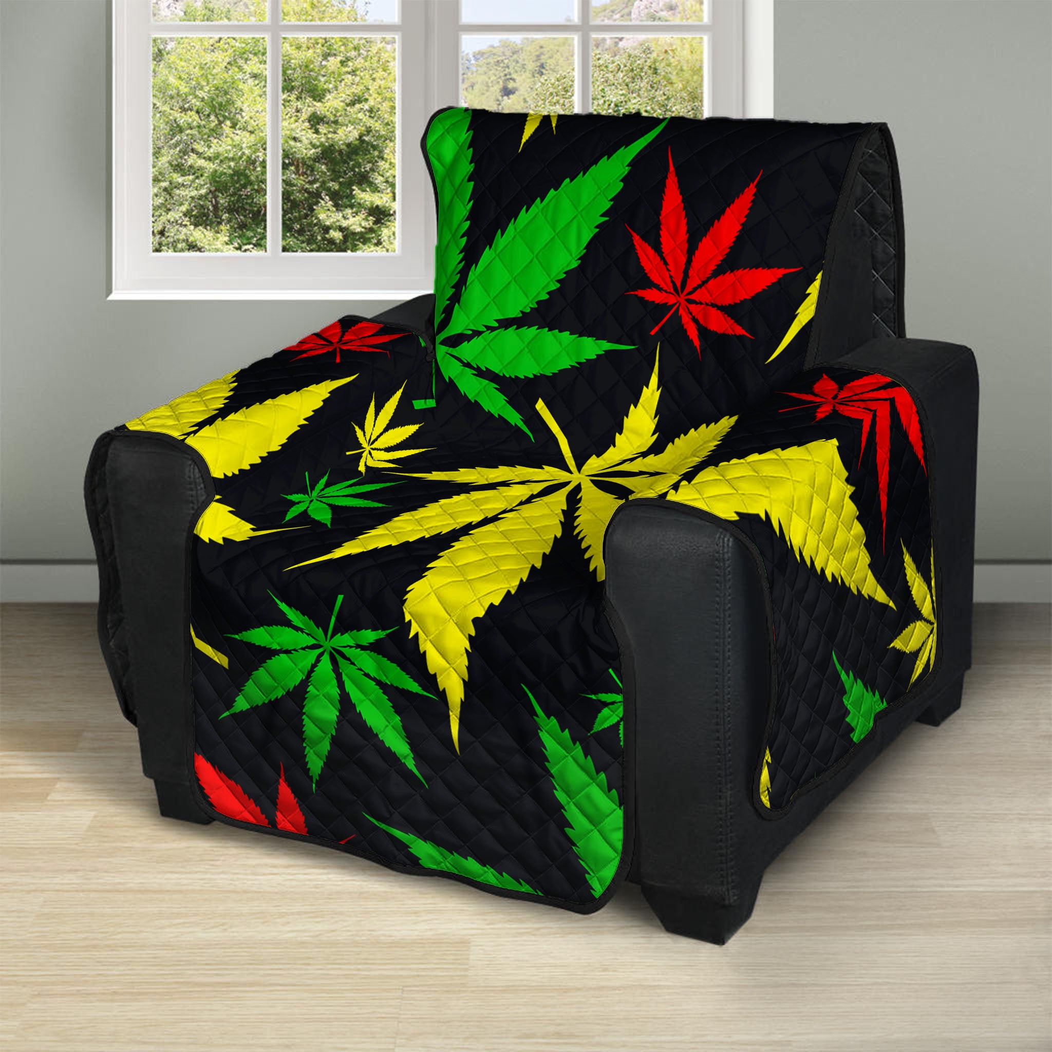 Hemp Leaves Reggae Pattern Print Recliner Protector