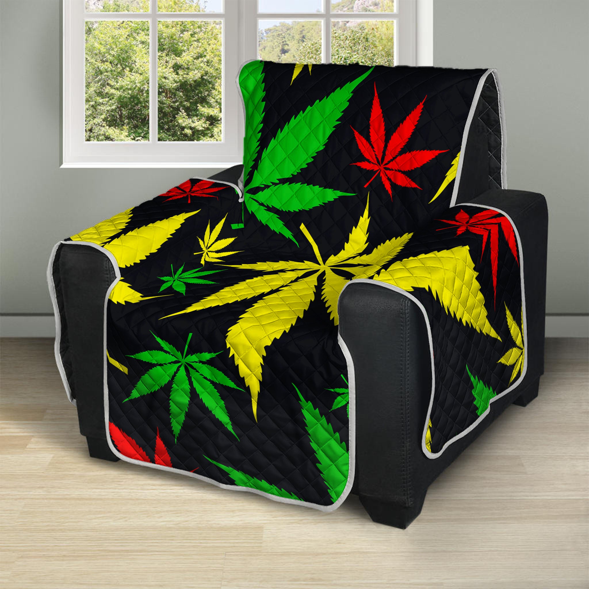 Hemp Leaves Reggae Pattern Print Recliner Protector