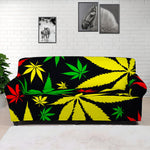 Hemp Leaves Reggae Pattern Print Sofa Cover