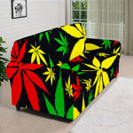 Hemp Leaves Reggae Pattern Print Sofa Cover