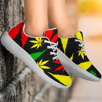 Hemp Leaves Reggae Pattern Print Sport Shoes GearFrost