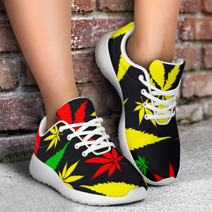 Hemp Leaves Reggae Pattern Print Sport Shoes GearFrost