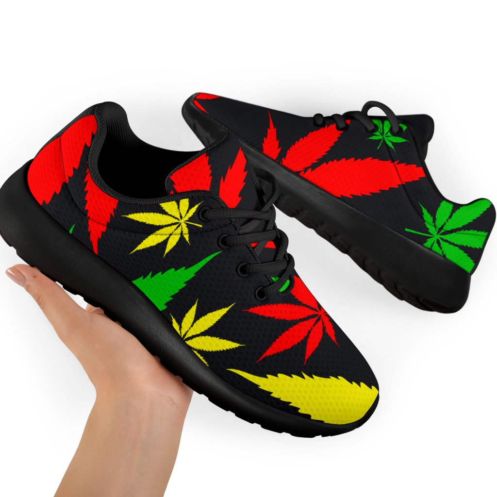 Hemp Leaves Reggae Pattern Print Sport Shoes GearFrost